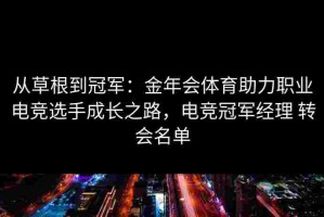从草根到冠军：金年会体育助力职业电竞选手成长之路，电竞冠军经理 转会名单
