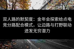 双人路的默契度：金年会探索给点电竞分路配合模式，让边路与打野联动迸发无穷潜力